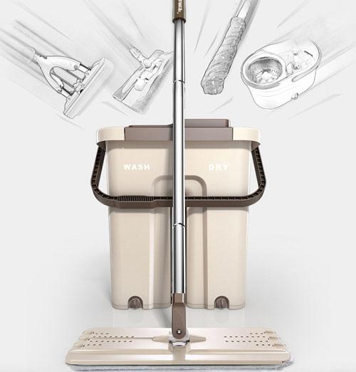 (2 bông lau) CÂY LAU NHÀ INOX 360 CLEANING  kèm THÙNG LAU NHÀ tự vắt thông minh BỘ LAU NHÀ 360 độ  2 ngăn tự vắt tiện dụng lau sạch mọi ngóc ngách CÂY LAU NHÀ ĐA NĂNG có thể dùng lau chùi các vật dụng trên cao cửa kính.