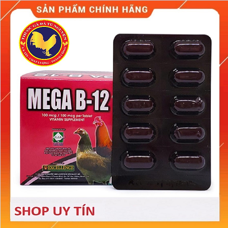 Mega b12 - 5 vỉ 10 viên - dinh dưỡng cho gà đá - nhập khẩu philippine