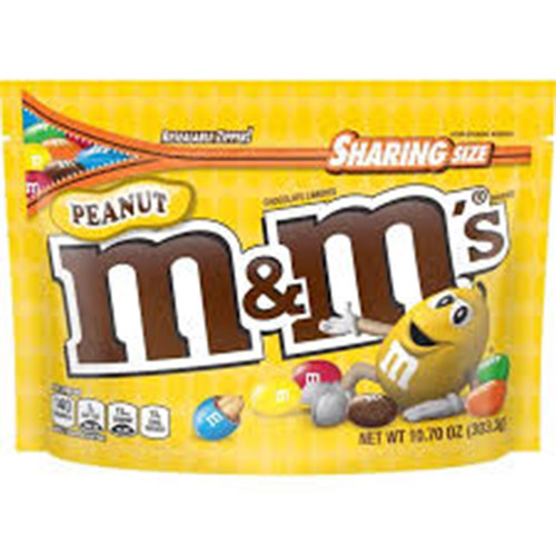 Socola sữa nhân đậu phộng M&M Milk Chocolate with Peanut gói 283gr của Mỹ