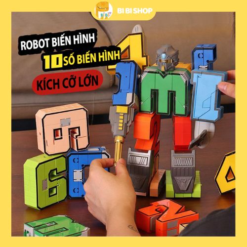 Đồ Chơi Lắp Ráp Robot Cỡ Lớn Bộ Số Biến Hình 10 số, Đồ chơi Robot biến hình