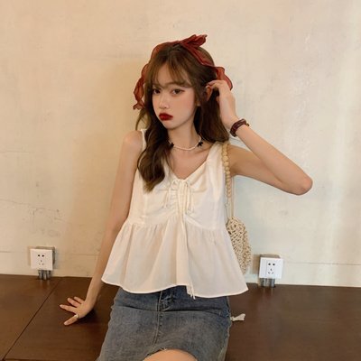 Áo đũi kiểu nữ hai dây bản to, có dây rút ngực, dáng ngắn dễ thương
