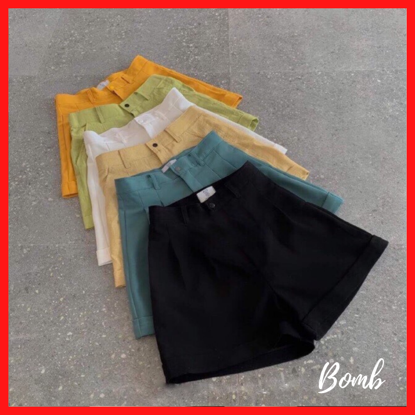 Quần Short Nữ Gập Gấu cực xinh, quần short đùi gập gấu nhiều màu siêu hot