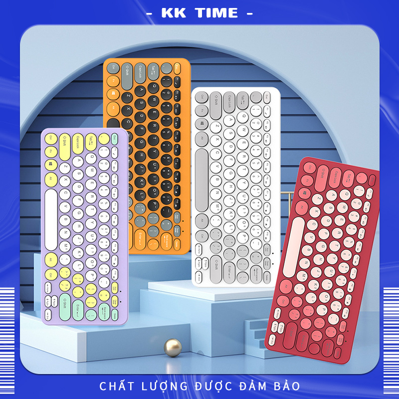 Bộ Bluetooth không dây 2.4g Bàn phím và chuột mini Macaron Máy tính xách tay ba màu