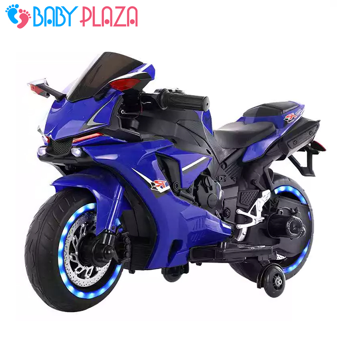 Xe mô tô điện trẻ em có đèn bánh baby plaza qd-1900