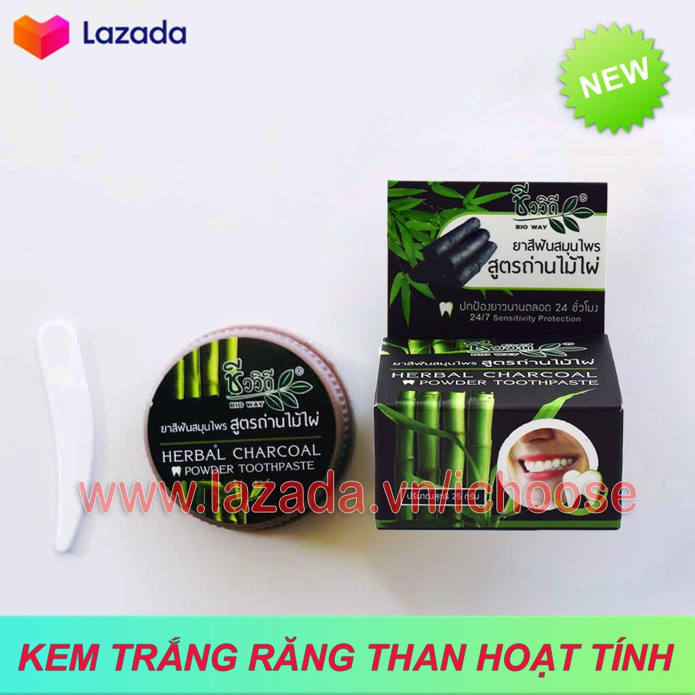 [HCM]Kem trắng răng thảo mộc than tre Bio Way Herbal Charcoal 25gr - Hơi thở thơm mát- Ngăn ngừa mảng bám vượt trội - Hàng Mới