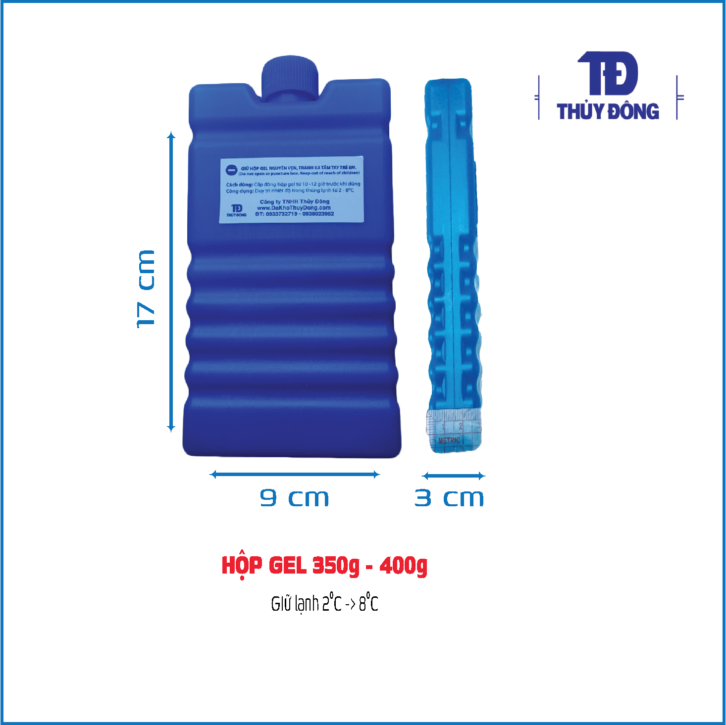 Hộp giữ lạnh 400g - hộp đá gel 400g - giữ lạnh hàng hóa, vắc xin, bỏ vào quạt hơi nước