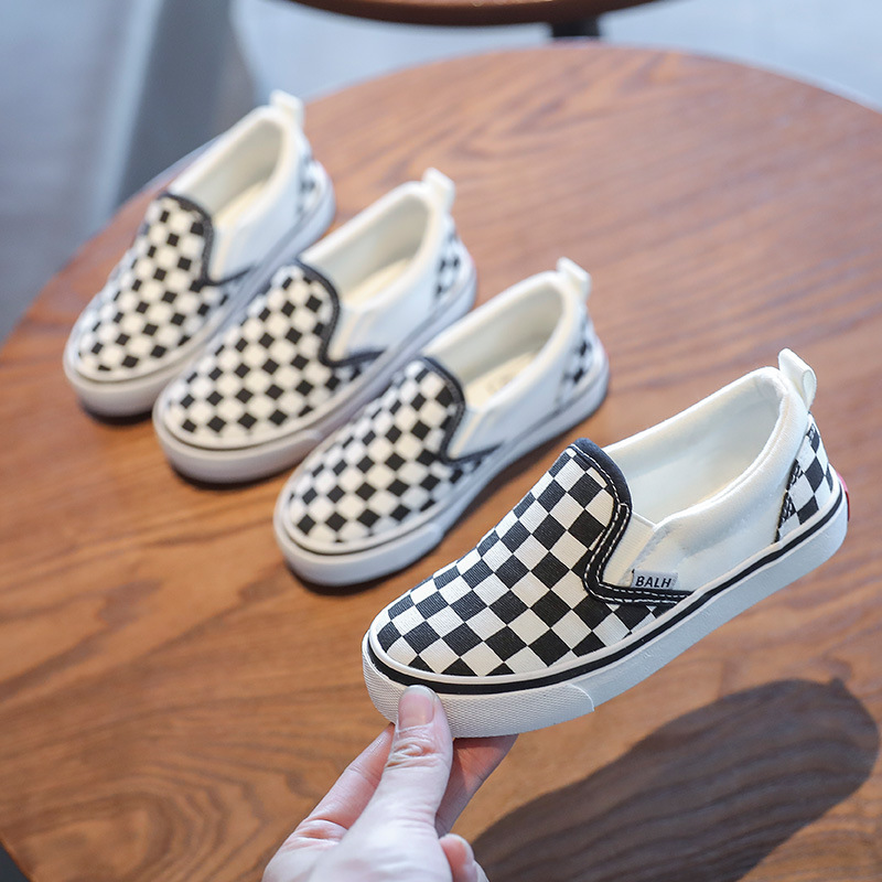 Giày Vải Lười Bata Dáng Vans caro Cho Bé Trai và Bé Gái| GUNS-519.24