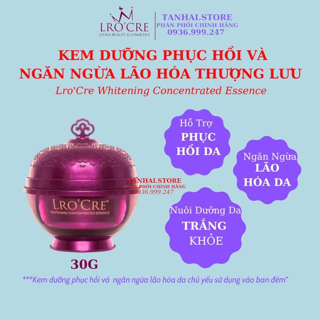 Kem face thượng lưu dưỡng trắng, tái tạo, phục hồi ngăn ngừa lão hóa da lro’cre