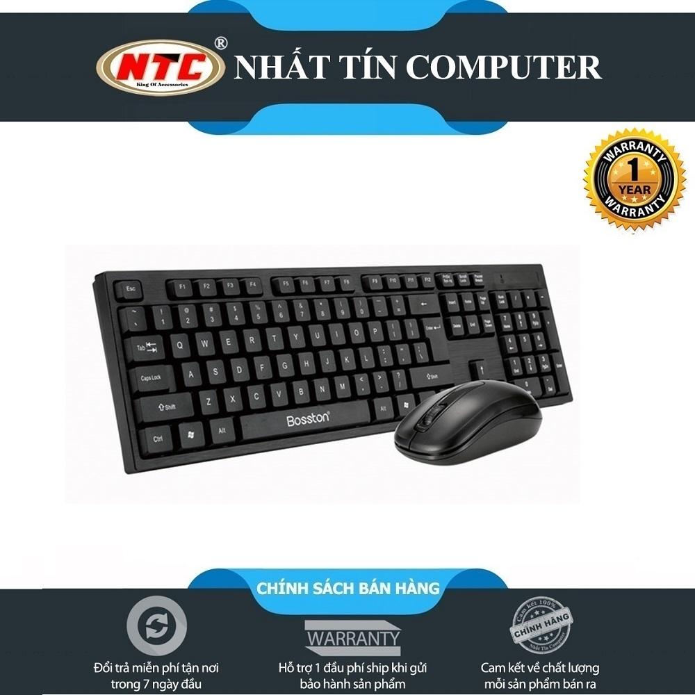 Bộ bàn phím và chuột không dây văn phòng Bosston WS100 (Đen) - Hãng phân phối chính thức - Nhất Tín Computer