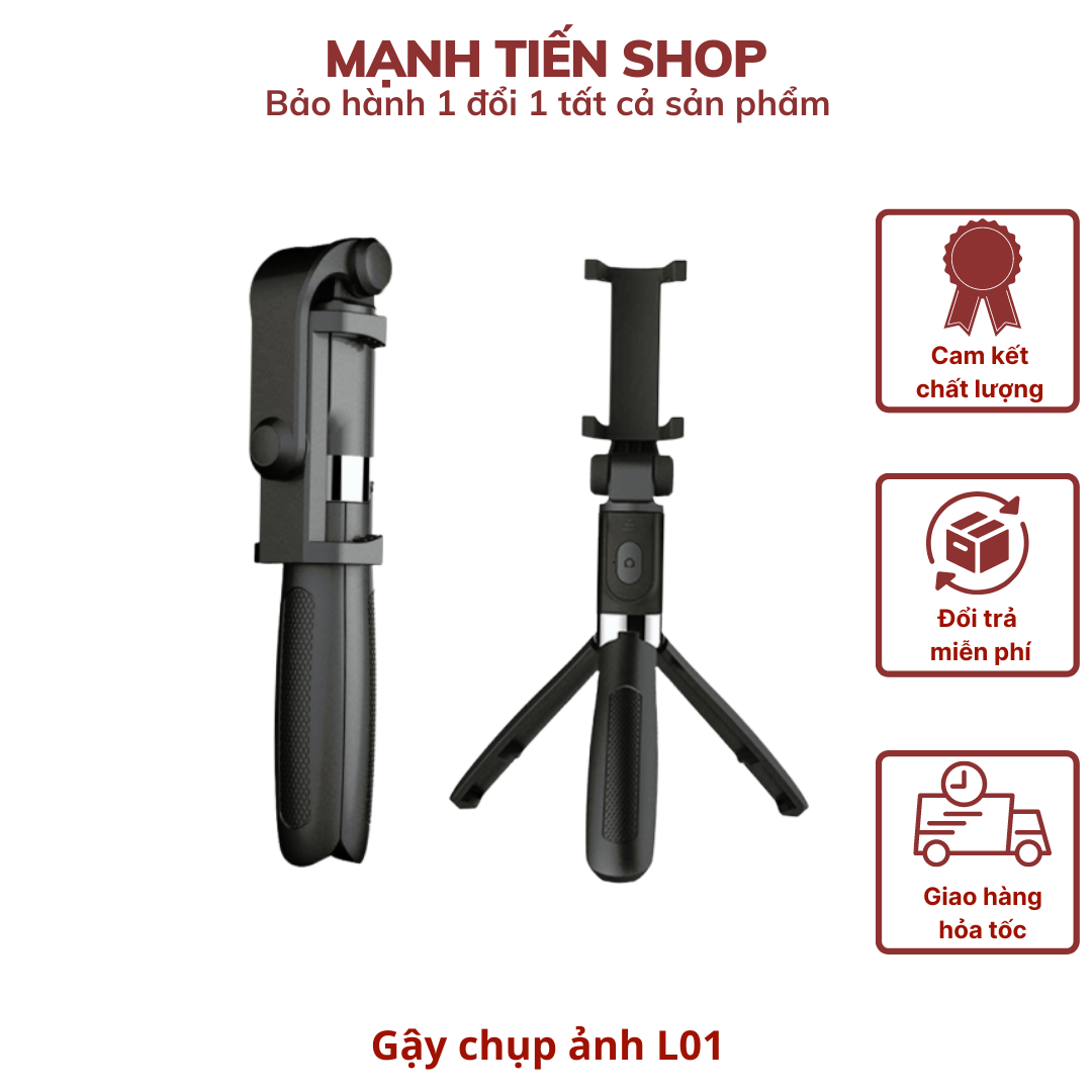 Gậy Chụp Ảnh Tự Sướng Bluetooth 3 Chân Đa Năng – Tripod L01 – Chụp Hình Selfie