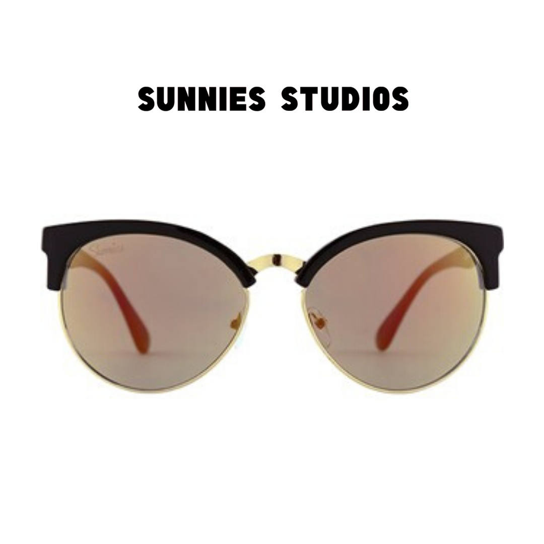 Kính mát Sunnies Studios Gọng Tròn Tráng Gương Lindsay in Gold