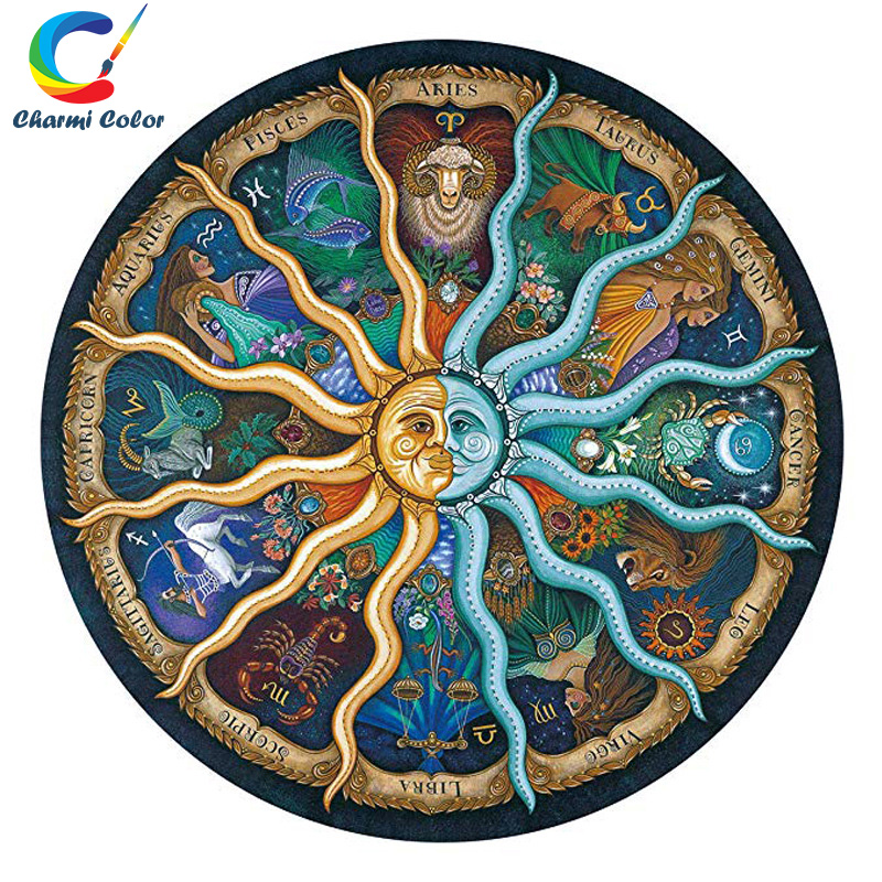 Tranh ghép hình 1000 mảnh giấy hình tròn cung hoàng đạo