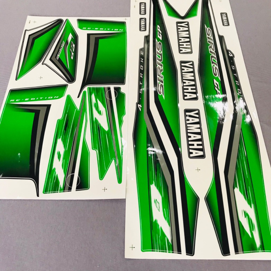 Nguyên bộ tem rời thái dán xe máy Yamaha Sirius GP màu xanh lá cây zin