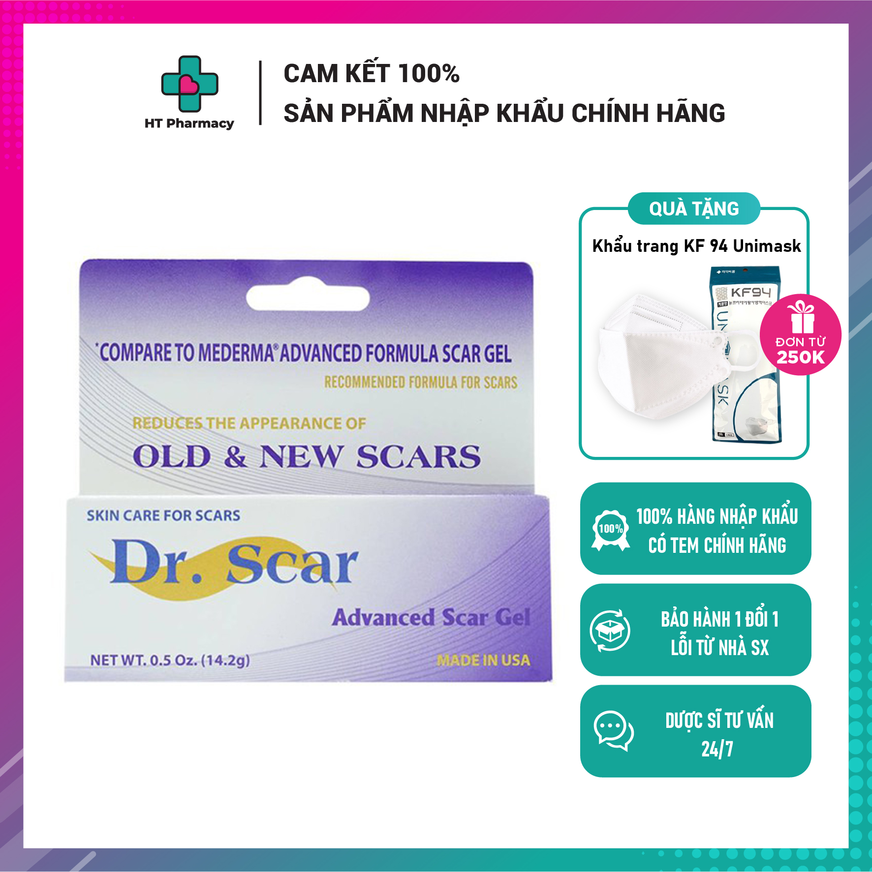 Dr.scar advanced scar gel - hỗ trợ làm mềm & mờ sẹo hiệu quả