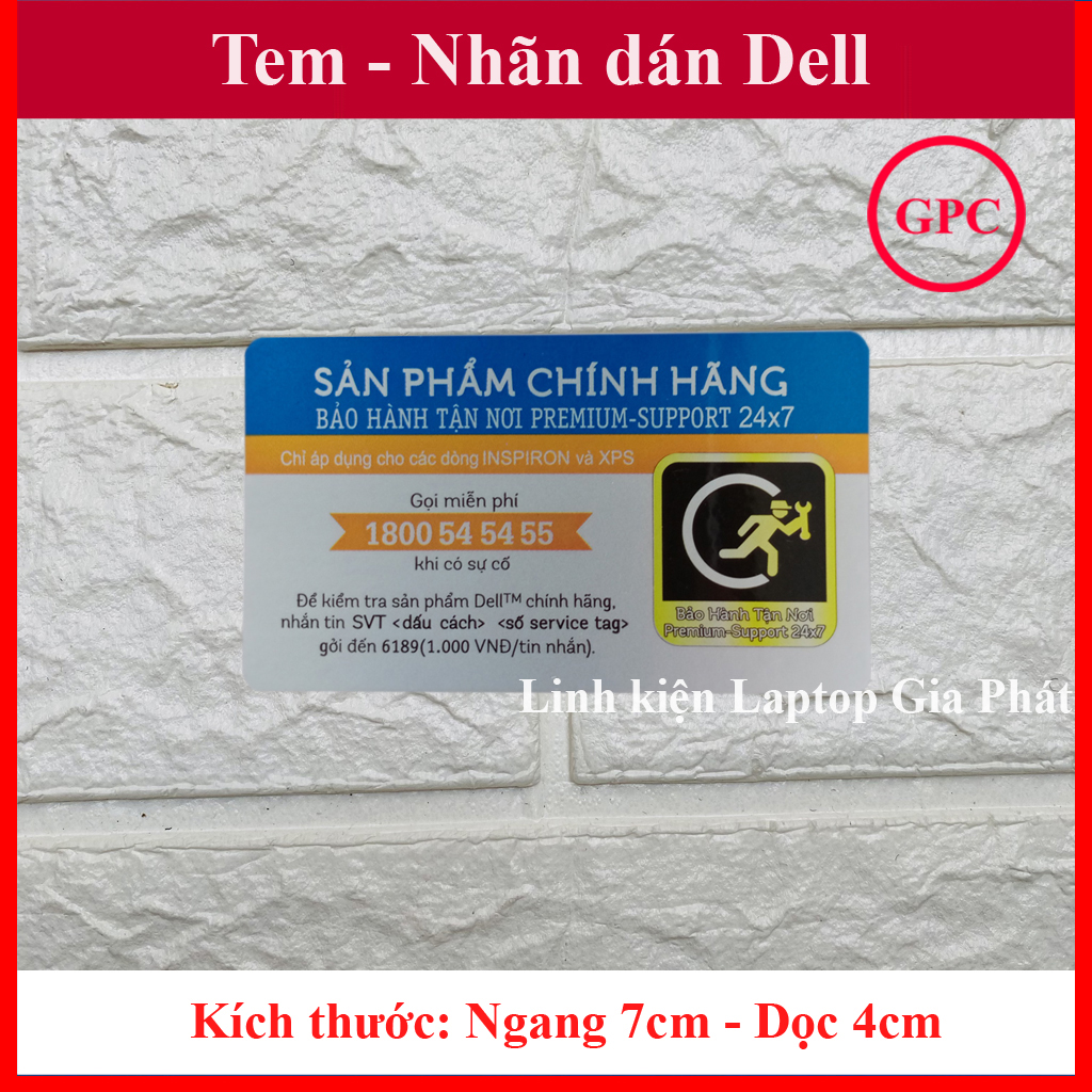 Nhãn Dán Dell Trang Trí Laptop Dell màu Trắng - Xanh