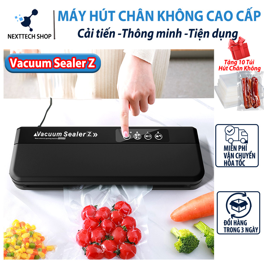 Máy hút chân không thực phẩm mini cao cấp Vacuum Sealer mini cao cấp tự hàn miệng túi -Tặng 10 túi hút chân không