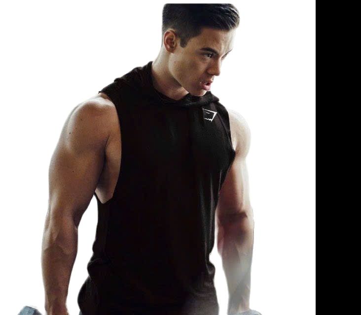 Áo TankTop Gym Shark có nón thun lạnh thoáng mát mặc cá tính thời trang