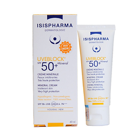 UVEBLOCK SPF 50+ MINERAL Kem chống nắng bảo vệ da khỏi tác hại của ánh