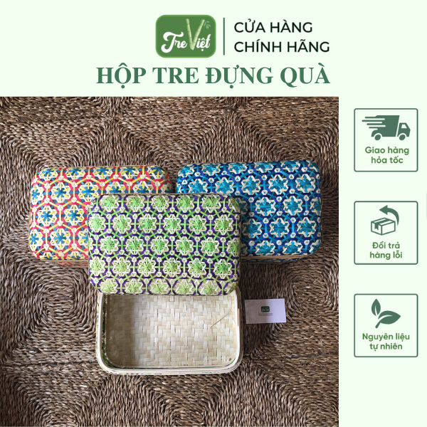 Hộp tre đan hoa thị trưng quà tết siêu xinh