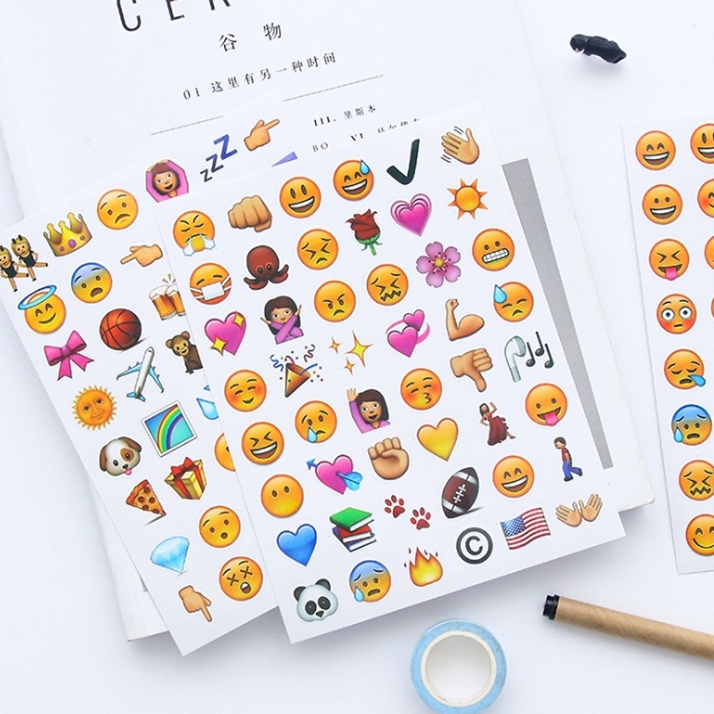 [HCM]Bộ 4 Tấm Emoji Stickers Lớn