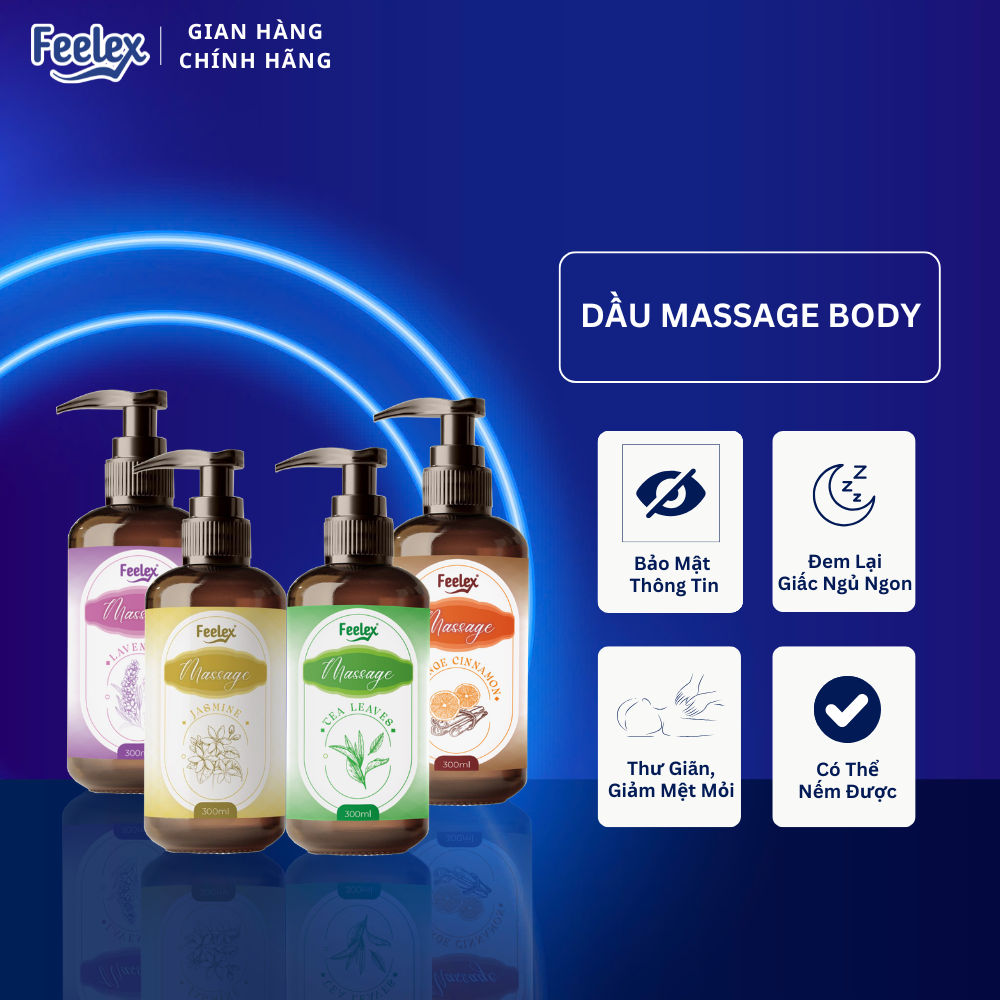 Tinh dầu massage body Feelex nhiều mùi hương phù hợp với mọi loại da 