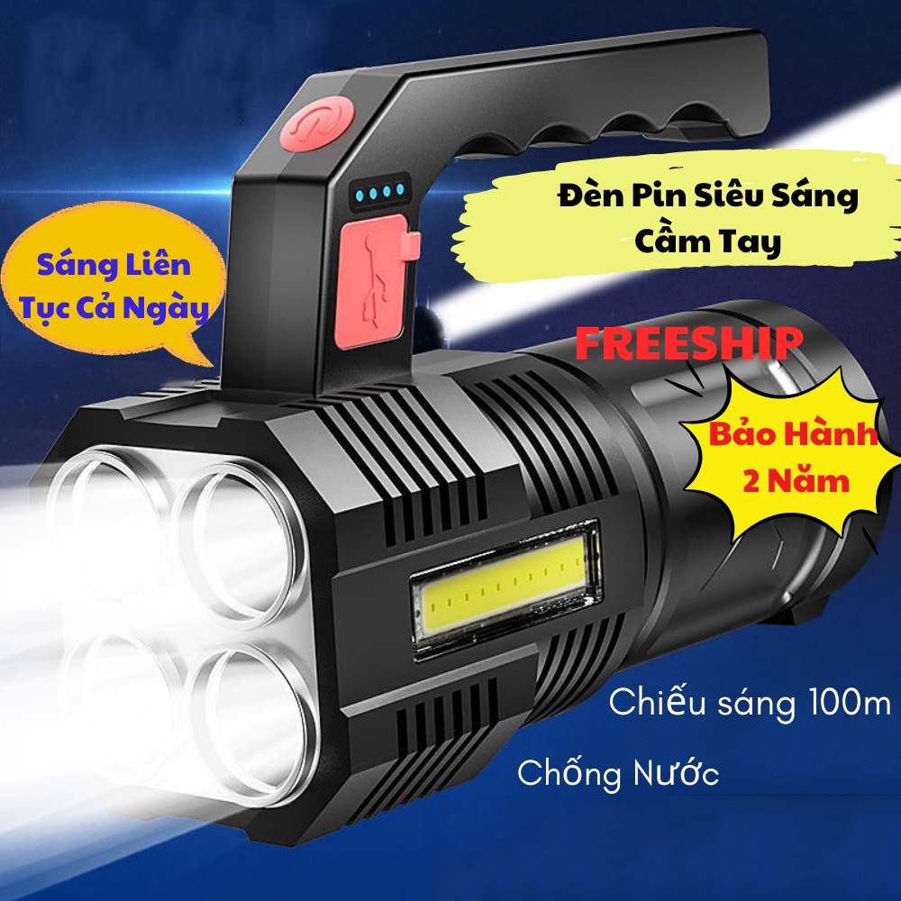 Đèn Pin Cầm Tay Siêu Sáng Cao Cấp Góc Chiếu Rộng Tiết Kiệm Điện, ĐÈN TOKI