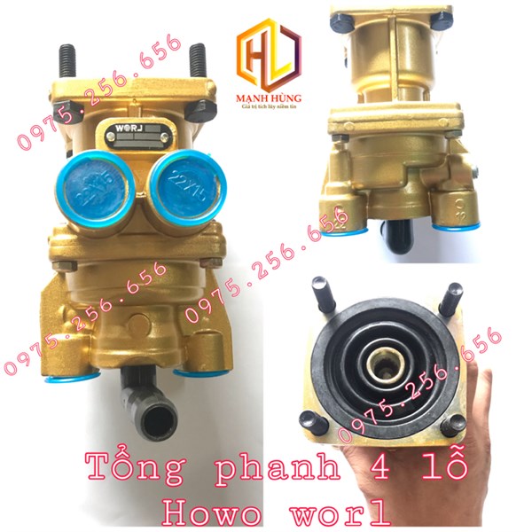 Tổng phanh 4 lỗ howo worl xanh