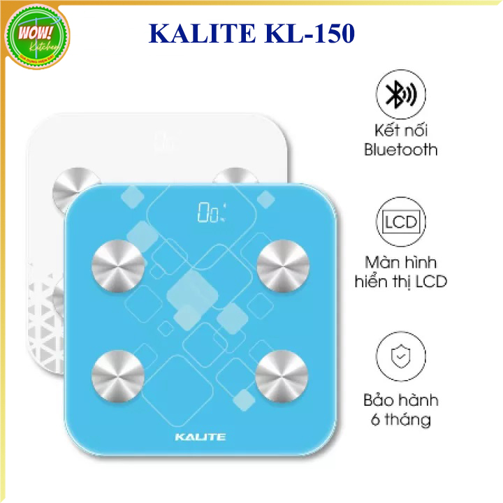 Cân điện tử thông minh KALITE KL 150, kết nối Bluetooth và đo các chỉ số sức khỏe của cơ thể