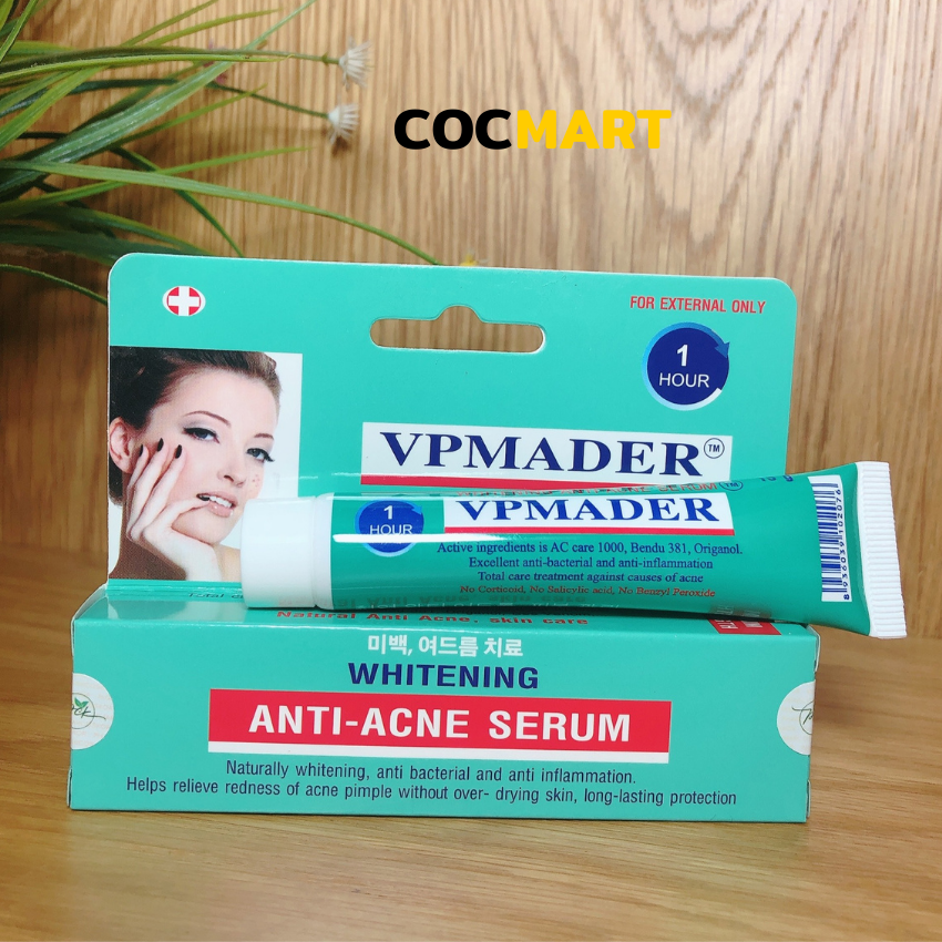 [HCM]Serum Mụn VPMader Whitening Anti Acne Serum Giảm Mụn Nhanh Sáng Da Ngừa Thâm Mụn - CocMart