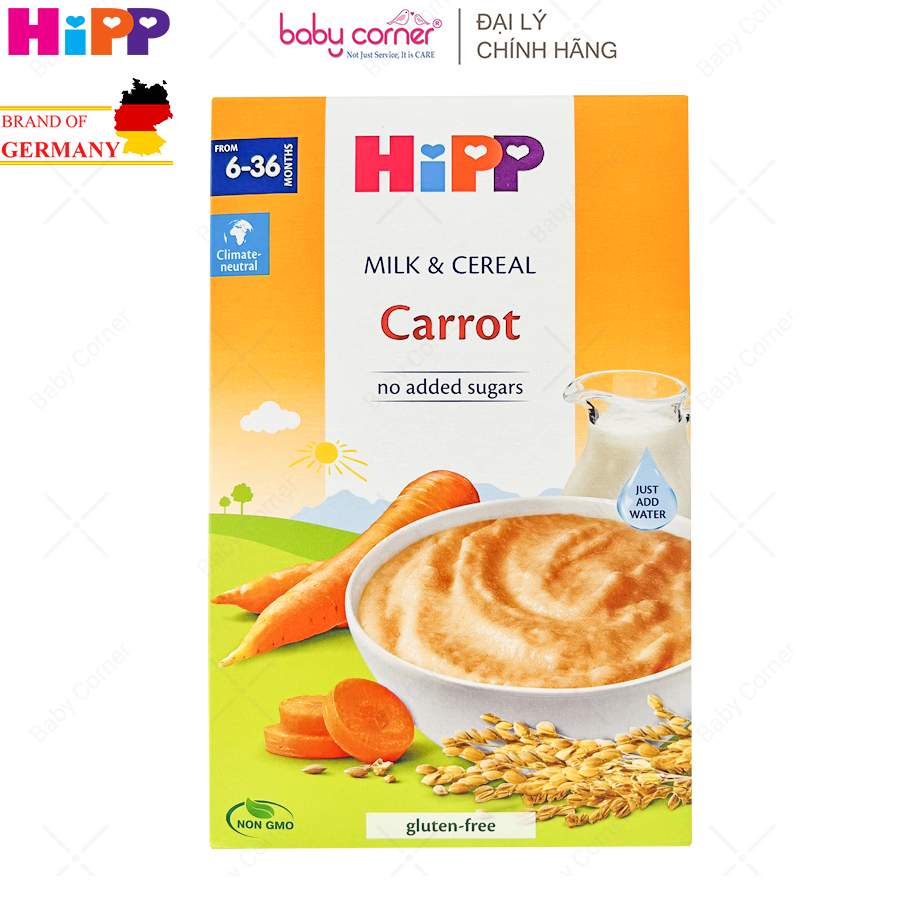 [HCM] [HSD: 31/08/2024] Bột Ăn Dặm HIPP vị Rau Củ Cà rốt (cho bé 6-36 tháng) - hộp 250g
