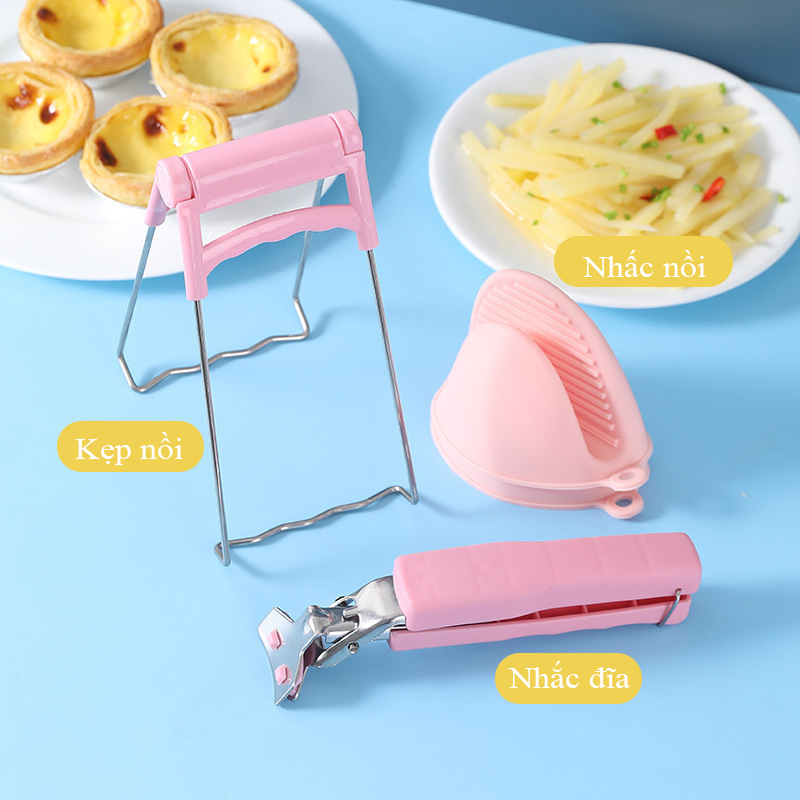Dụng cụ chống nóng nhà bếp, nhấc nồi kẹp đĩa dụng cụ nhà bếp