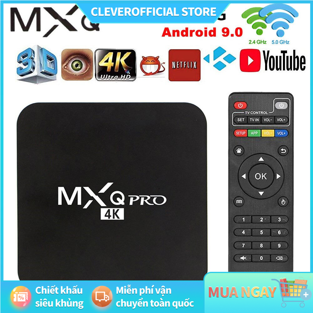 ⚡Miễn Phí Vận Chuyển⚡tv box android mxq pro 4k 5g, 1GB + 8GB Máy Phát Đa Phương Tiện 4 Nhân 4K HD 3D