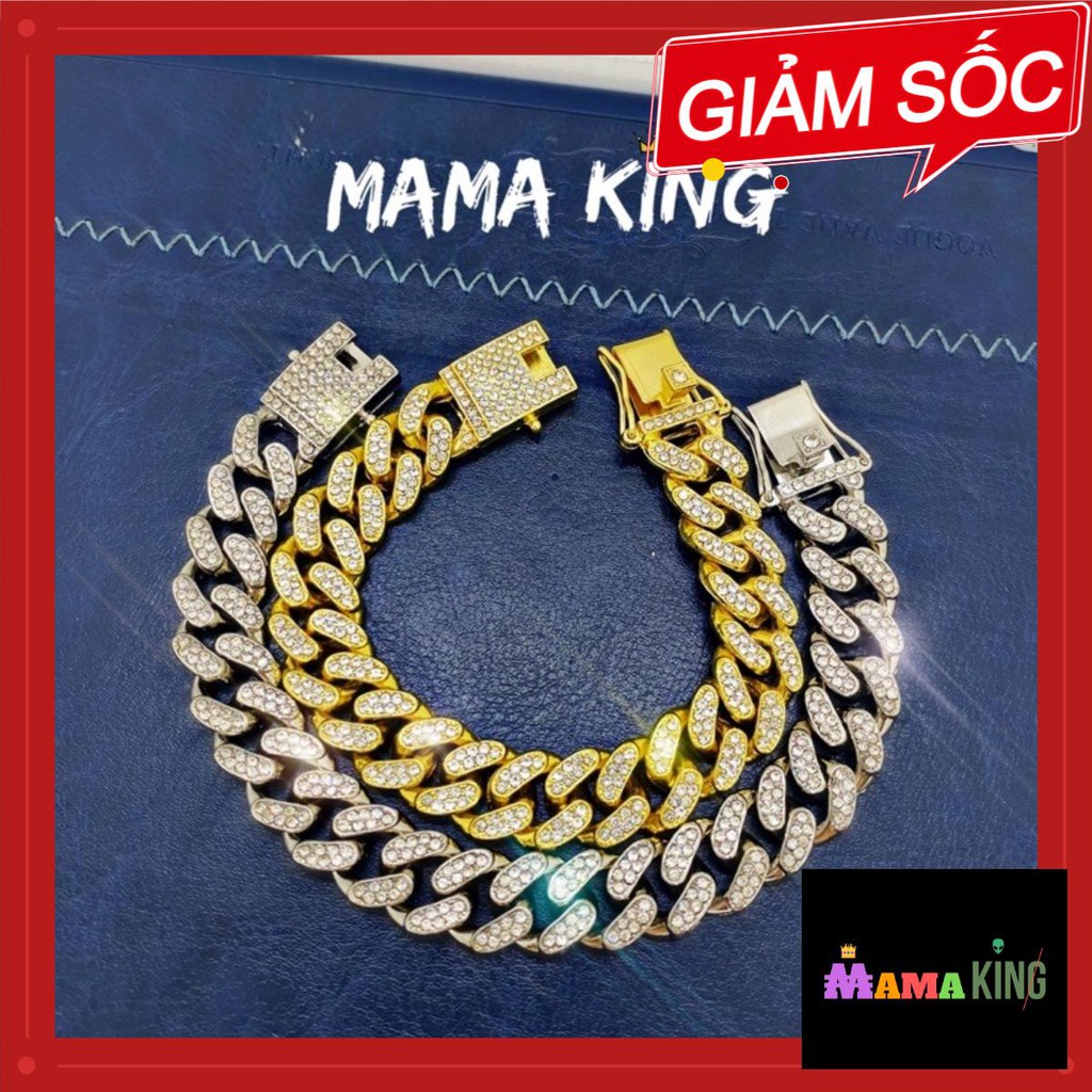 [FULLBOX - KÈM QUÀ] LẮC TAY HIPHOP ĐÍNH ĐÁ VÒNG TAY CUBAN V1 by Mama King