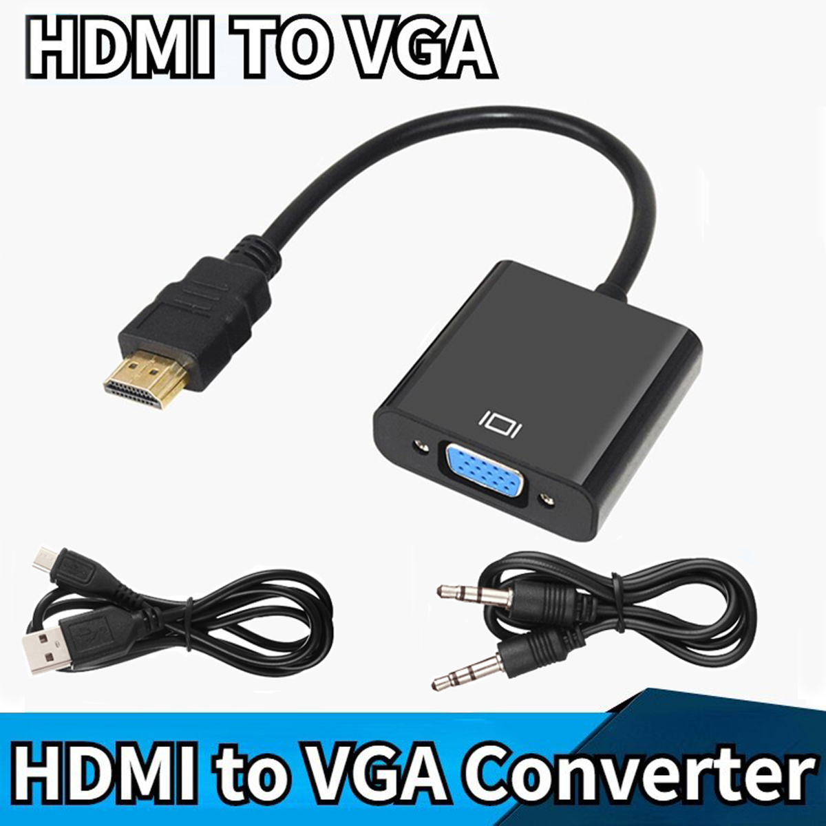 Cáp chuyển đổi HDMI sang VGA với âm thanh - Cáp chuyển đổi âm thanh HDMI sang VGA Tính năng thực tế Khả năng tương thích cao - Cáp sạc và cáp âm thanh - HDMI sang VGA