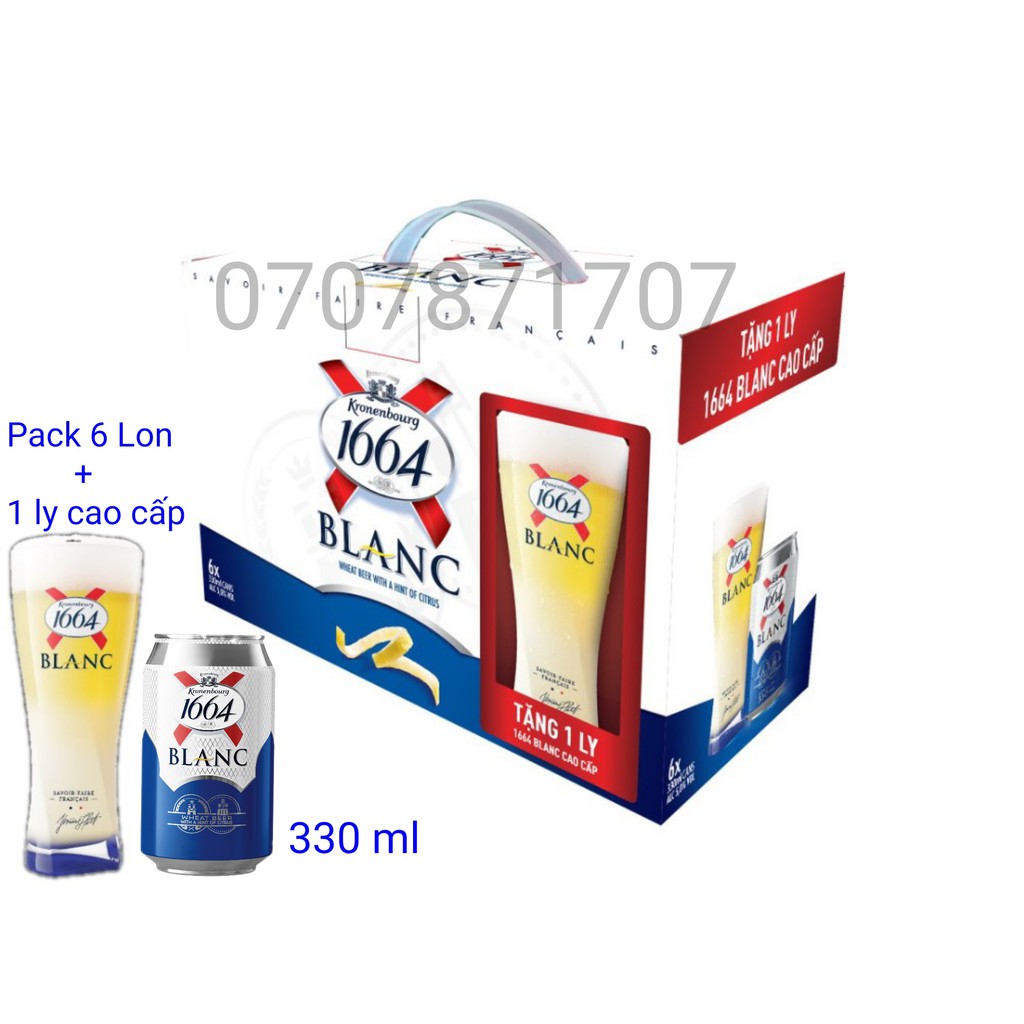 Bia 1664 blanc - pack 6 lon 330ml