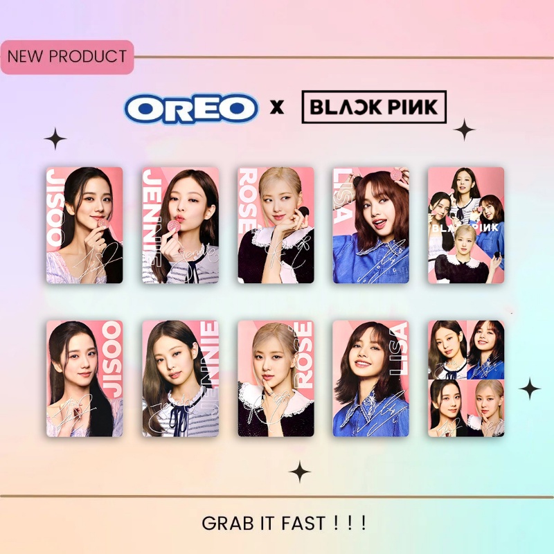 Blackpink Oreo Photocards Jennie Lisa Tăng Jisoo Oreo Thẻ Ảnh 5 Mỗi Bộ