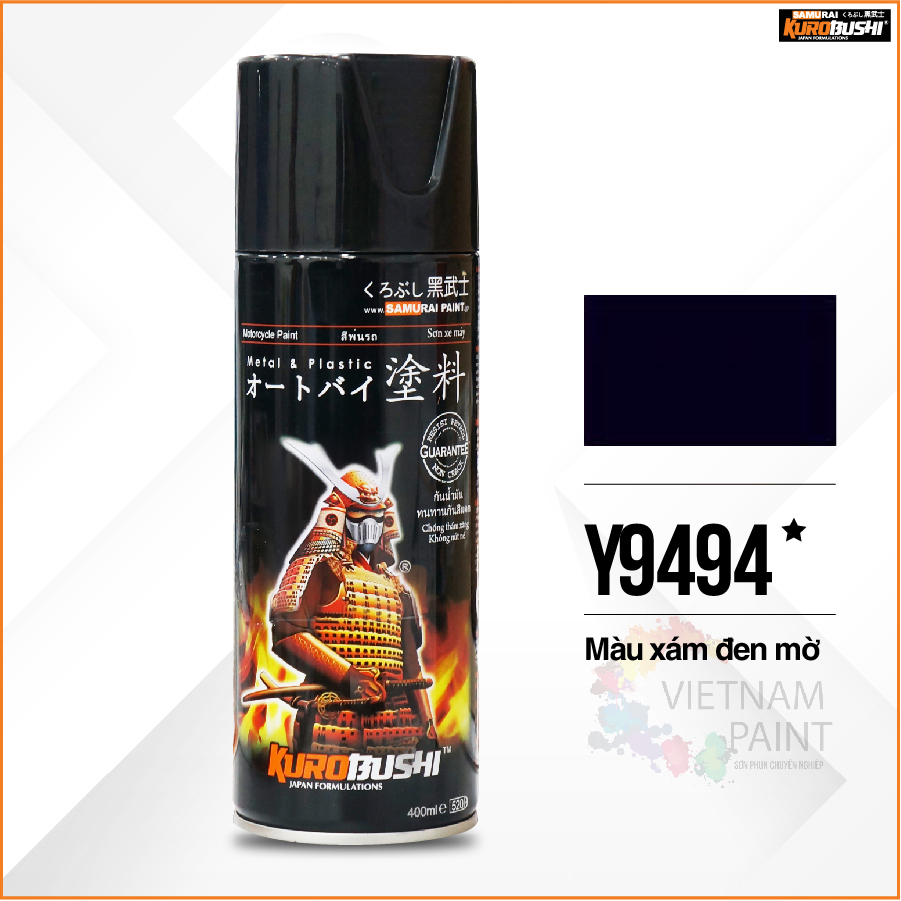 Sơn xịt samurai kurobushi - màu xám đen mờ yamaha y9494 chuyên dùng cho xe máy