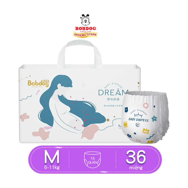 [VOUCHER GIẢM ĐẾN 40%] Tã /bỉm quần Bobdog Giấc mơ Dòng size M36/L34/XL32/XXL30 miếng