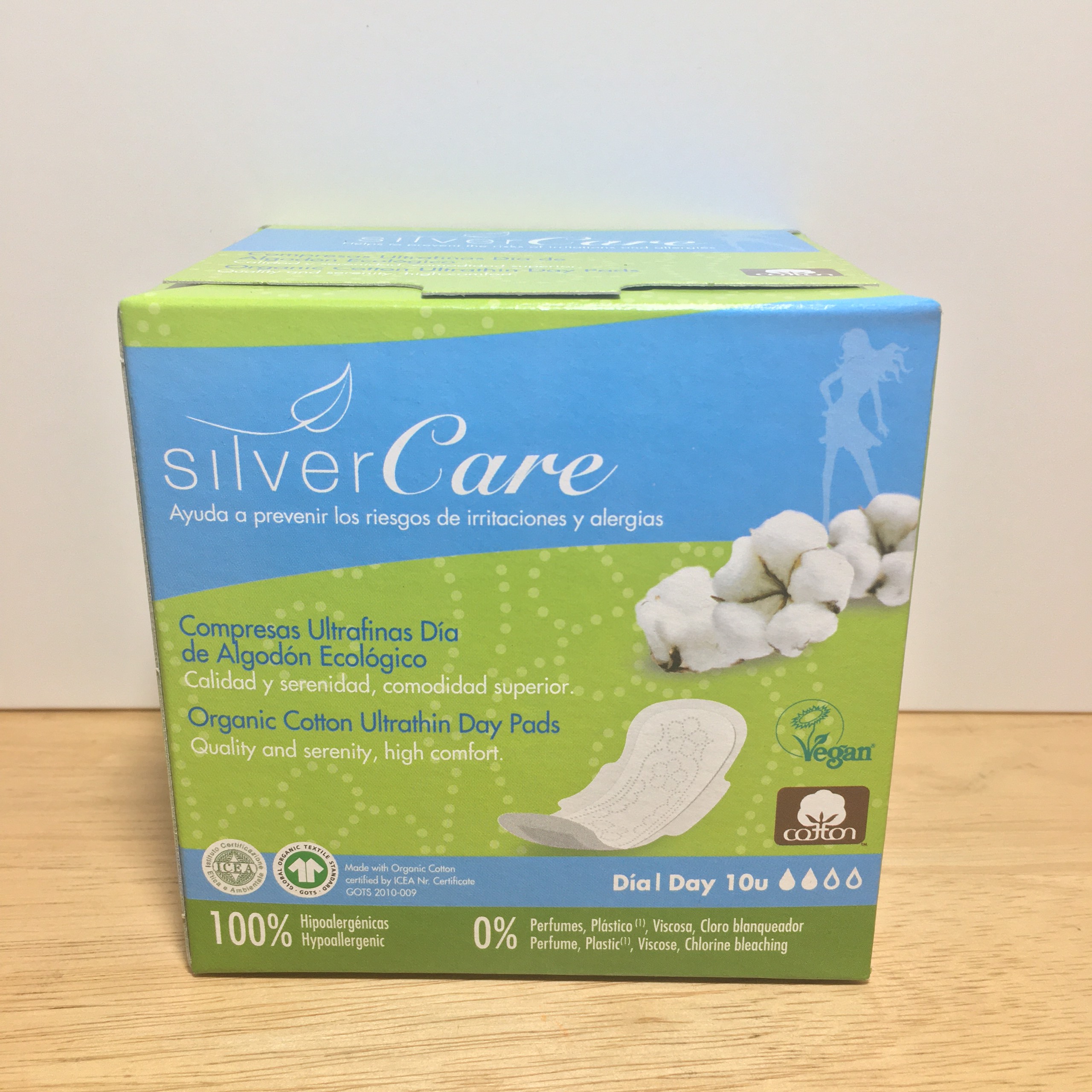 Băng vệ sinh hữu cơ siêu mỏng có cánh ban ngày Silvercare 10 miếng