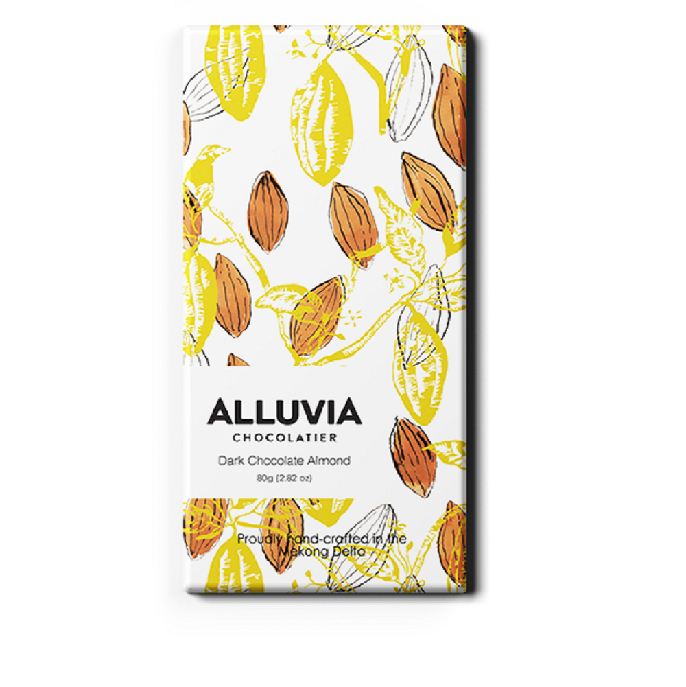 Sô cô la đen Alluvia Hạnh Nhân 80g