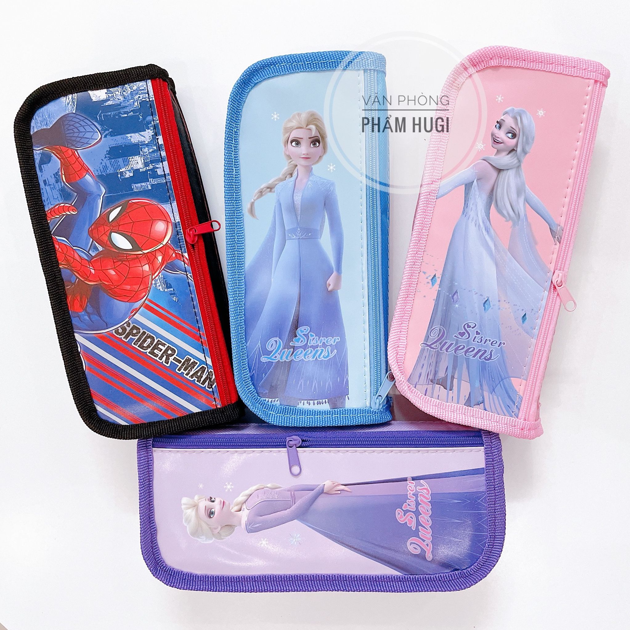  Bóp đựng bút bằng vải 2 ngăn hình Công Chúa Siêu Nhân dễ thương 