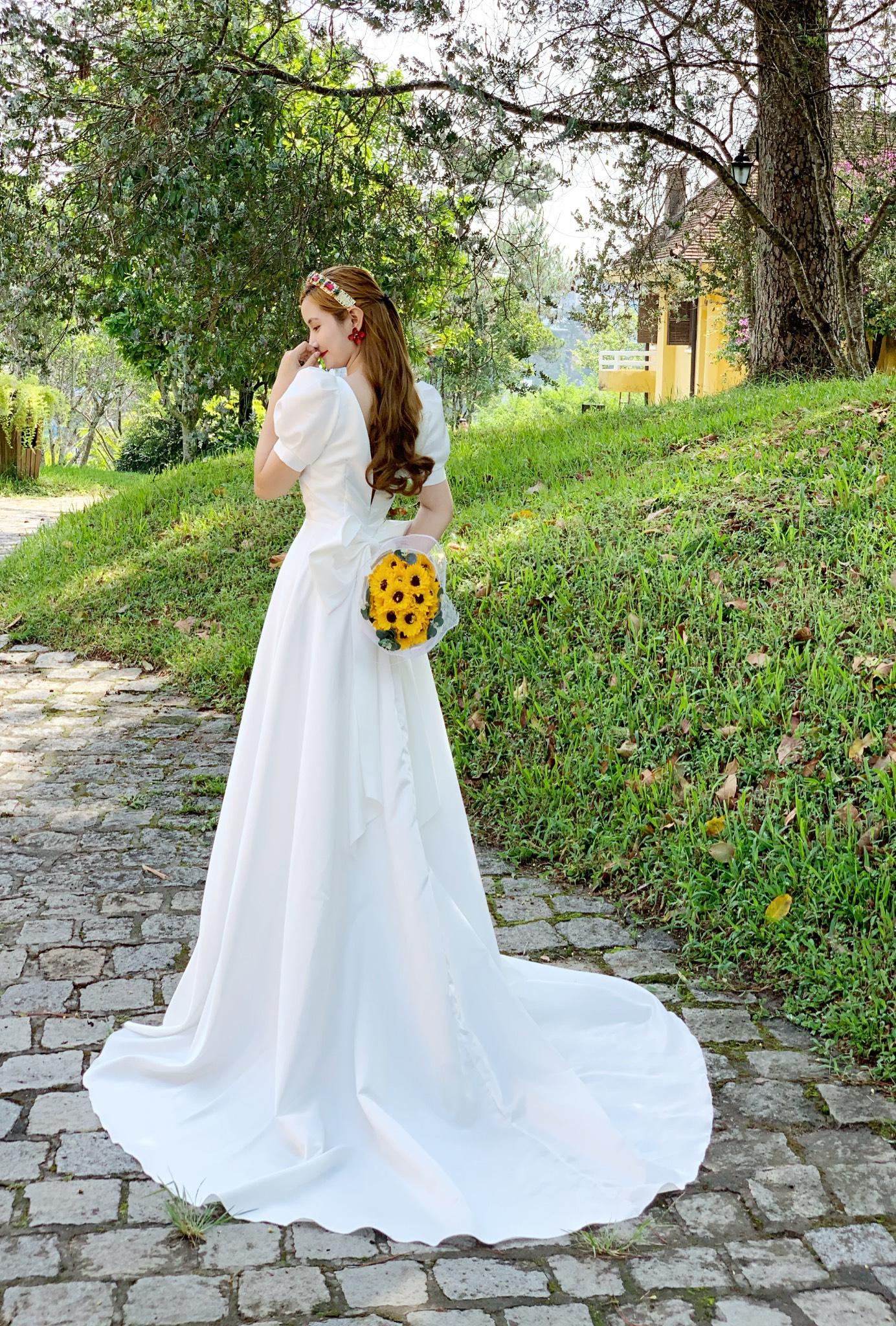 [HCM]Đầm maxi trắng dạ tay phòng sang trọng - Hình thật Sp 100%