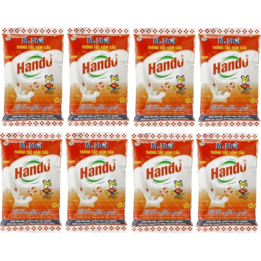 [HCM]Bộ gồm 8 gói bột thông tắc hầm cầu bể phốt Hando 215G (Đỏ) GSG391