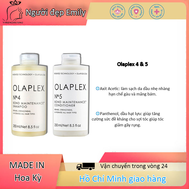 Combo dầu gội xả, kem xả khô, ủ tóc Olaplex chăm sóc phục hồi tóc chuyên nghiệp tại nhà chính hãng