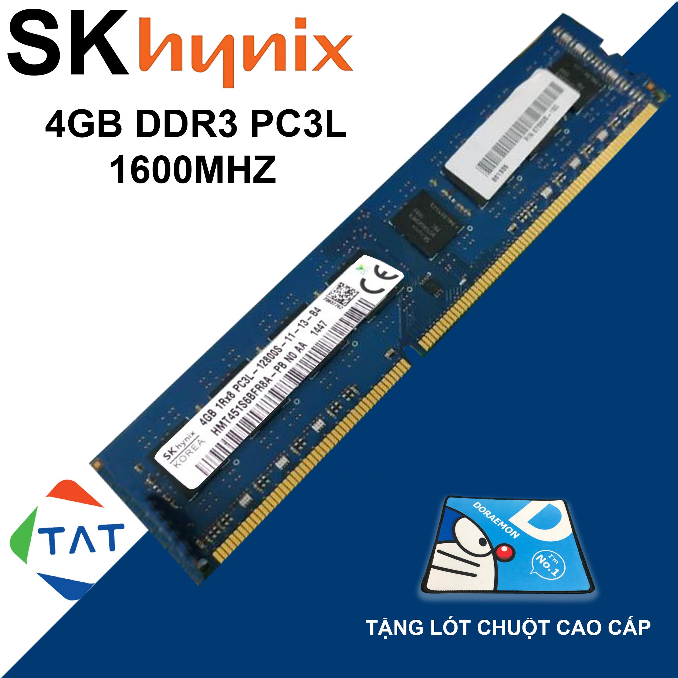 Ram PC 4GB DDR3 1600MHz PC3L-12800U 1.35V Hynix Samsung Micron Kingston Dùng Cho Máy ĐỂ Bàn Desktop Bảo Hành 12 tháng 1 đổi 1