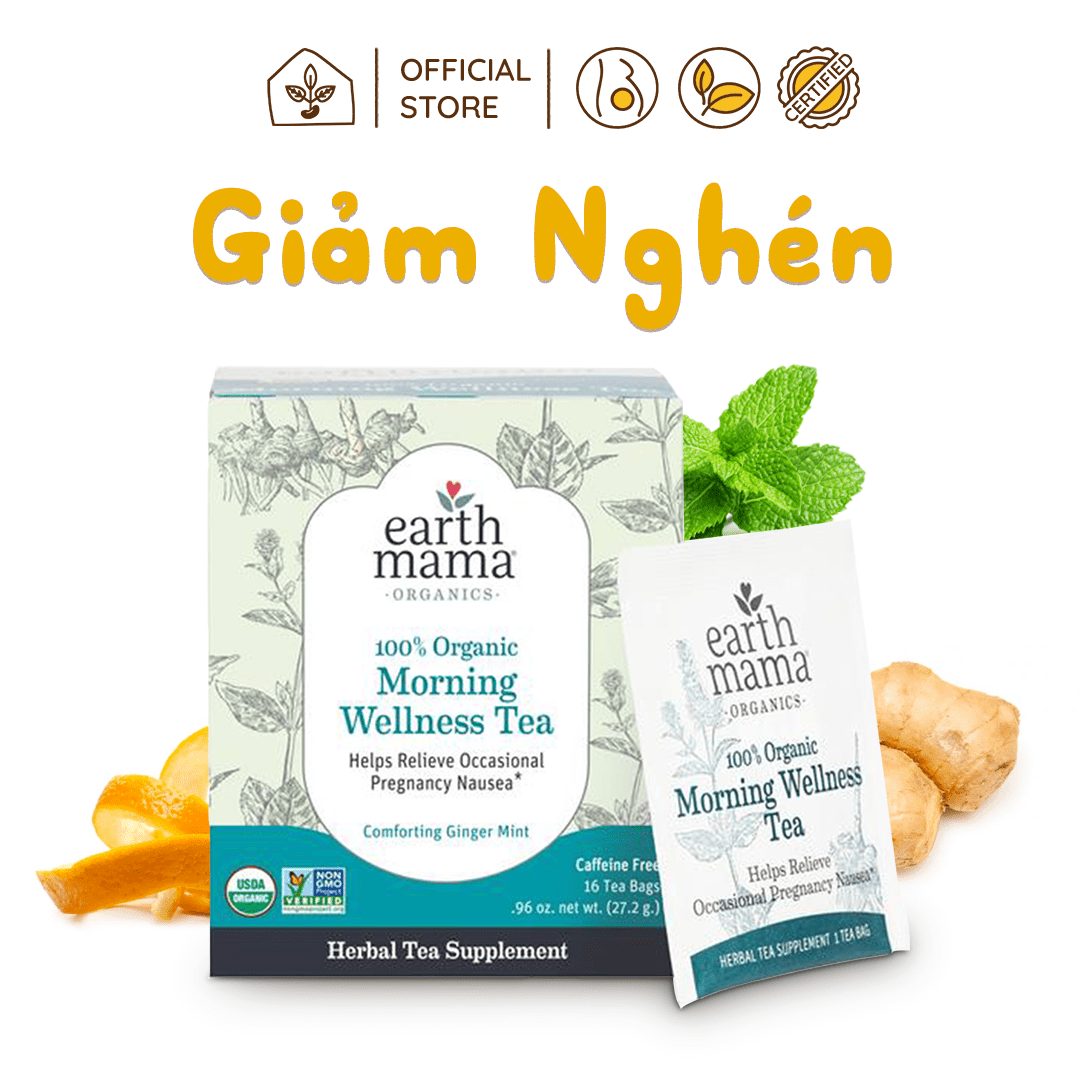 Trà hữu cơ giảm nghén earth mama cho mẹ bầu