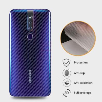 Miếng dán vân cacbon mặt lưng+ốp dẻo silicon cho OPPO F11 Pro mới