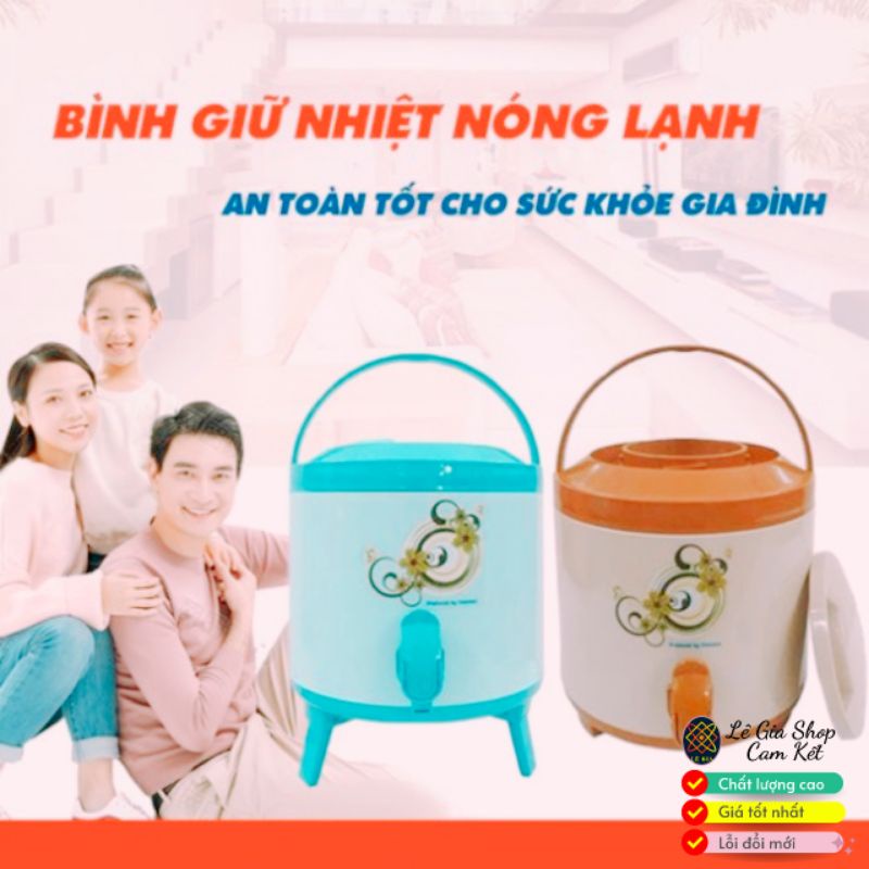 Bình nước giữ nhiệt, bình đựng nước giữ nhiệt có vòi việt nhật có quai xách dung tích 6l/8l/10l - bách hoá lê gia