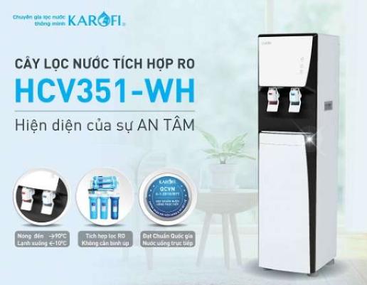 Máy lọc nước nóng lạnh karofi hcv351-wh