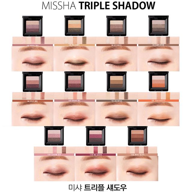 Phấn mắt 3 màu missha triple shadow 2g
